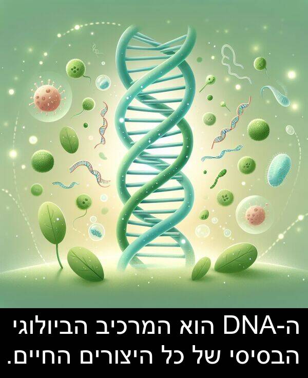 ה: ה-DNA הוא המרכיב הביולוגי הבסיסי של כל היצורים החיים.