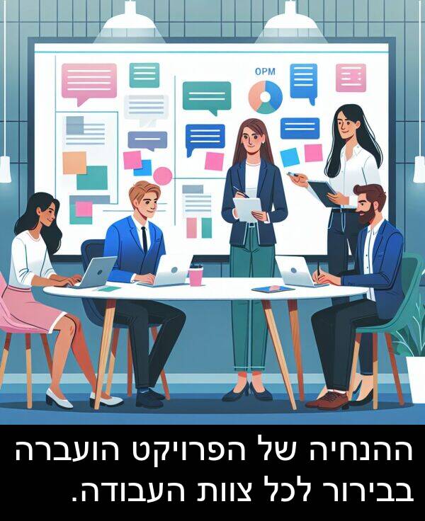 צוות: ההנחיה של הפרויקט הועברה בבירור לכל צוות העבודה.