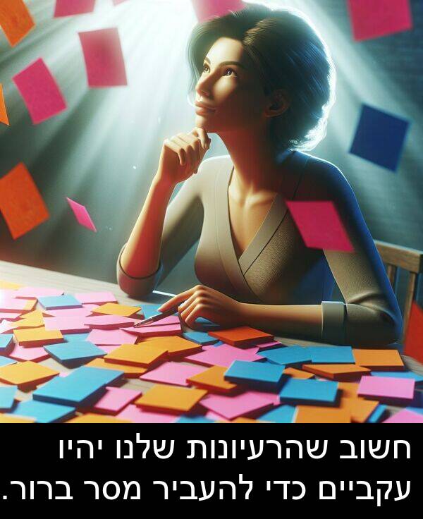 עקביים: חשוב שהרעיונות שלנו יהיו עקביים כדי להעביר מסר ברור.