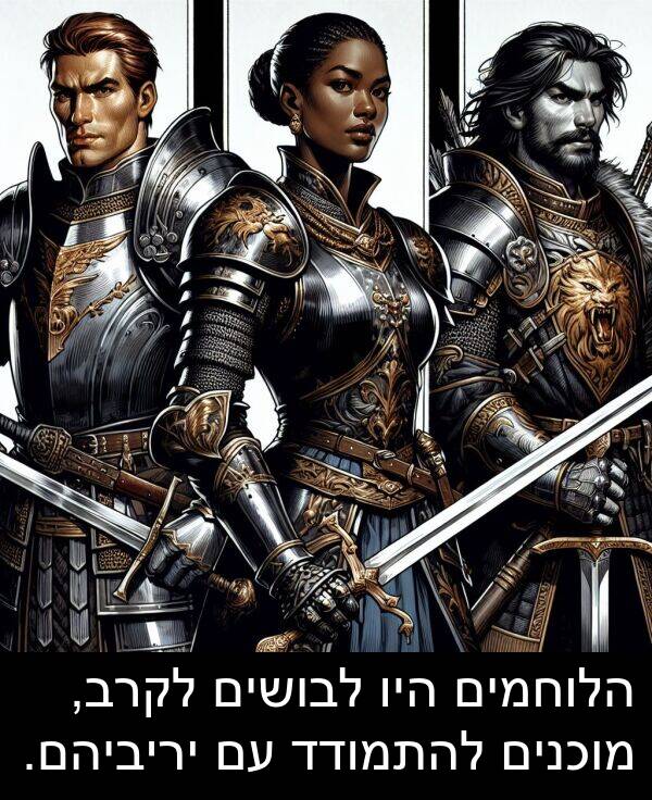 יריביהם: הלוחמים היו לבושים לקרב, מוכנים להתמודד עם יריביהם.