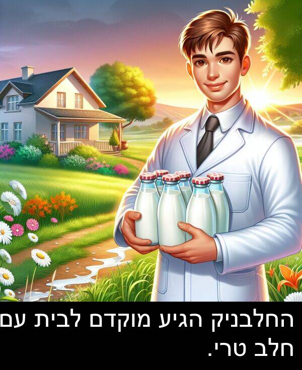 טרי: החלבניק הגיע מוקדם לבית עם חלב טרי.