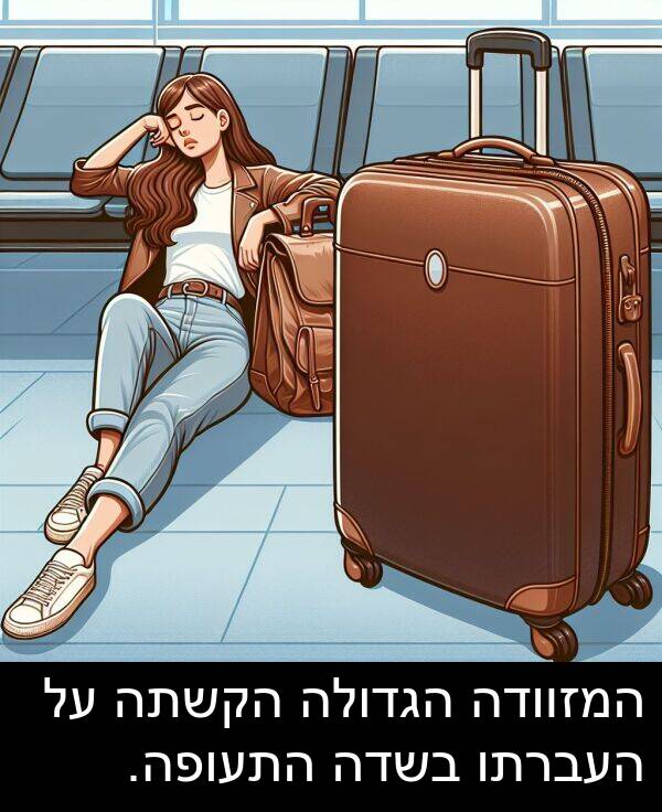המזוודה: המזוודה הגדולה הקשתה על העברתו בשדה התעופה.