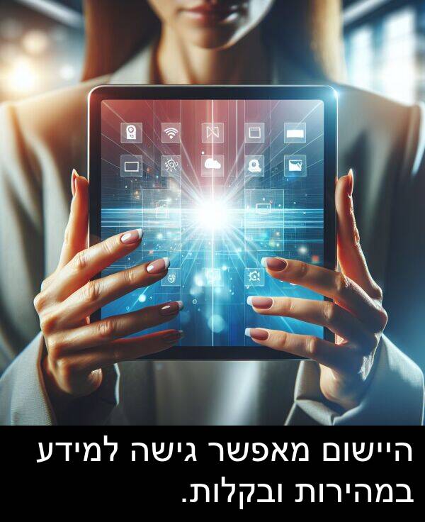 מאפשר: היישום מאפשר גישה למידע במהירות ובקלות.
