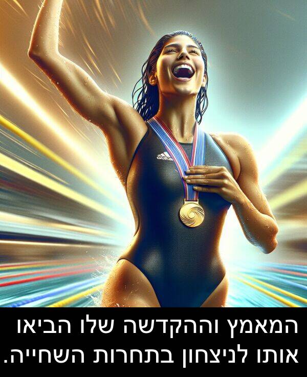 הביאו: המאמץ וההקדשה שלו הביאו אותו לניצחון בתחרות השחייה.