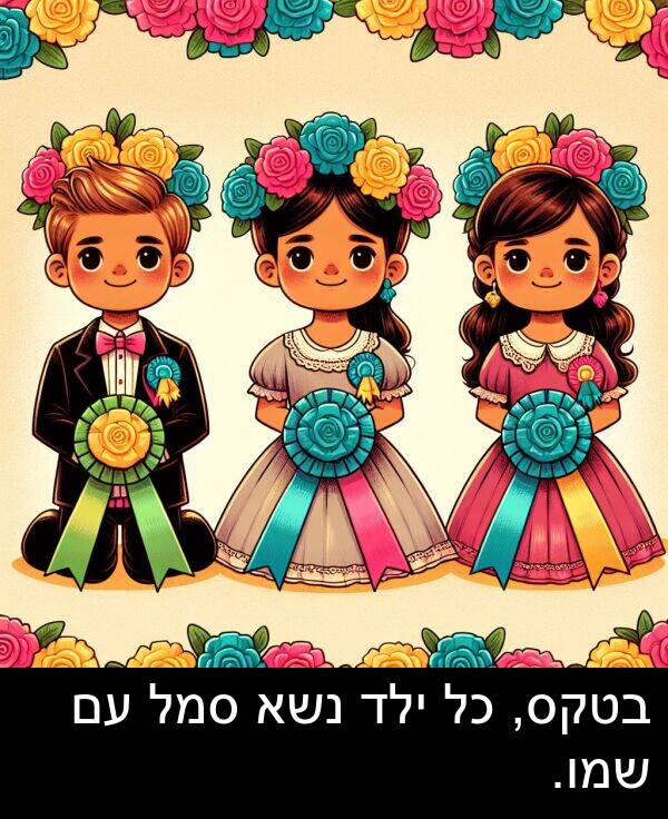 סמל: בטקס, כל ילד נשא סמל עם שמו.