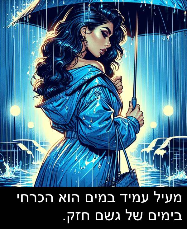 עמיד: מעיל עמיד במים הוא הכרחי בימים של גשם חזק.