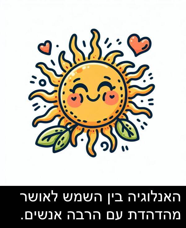 מהדהדת: האנלוגיה בין השמש לאושר מהדהדת עם הרבה אנשים.