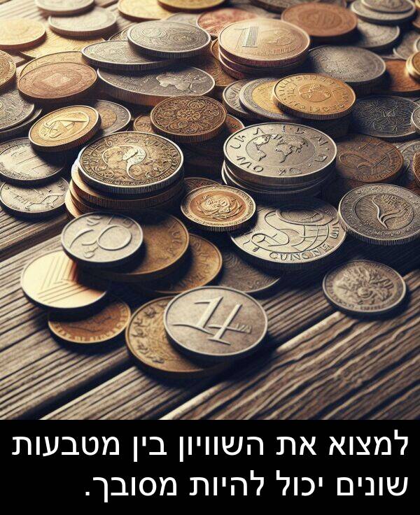 השוויון: למצוא את השוויון בין מטבעות שונים יכול להיות מסובך.