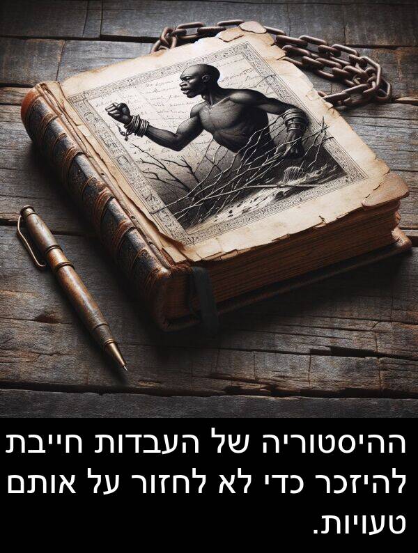 טעויות: ההיסטוריה של העבדות חייבת להיזכר כדי לא לחזור על אותם טעויות.