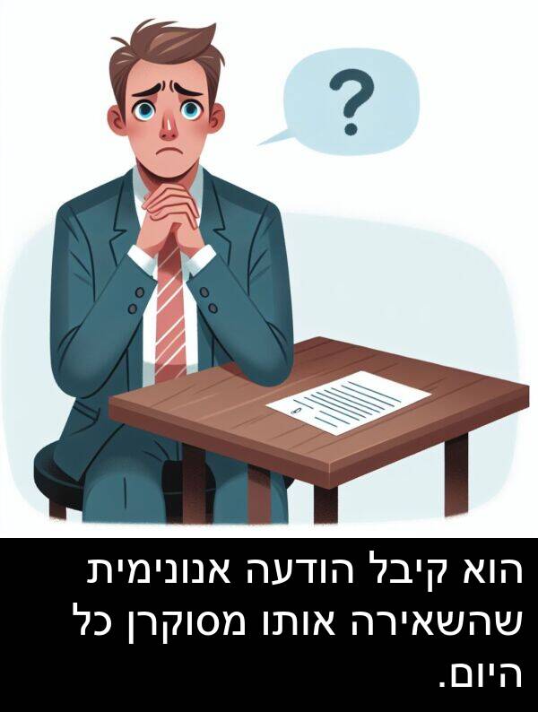 קיבל: הוא קיבל הודעה אנונימית שהשאירה אותו מסוקרן כל היום.