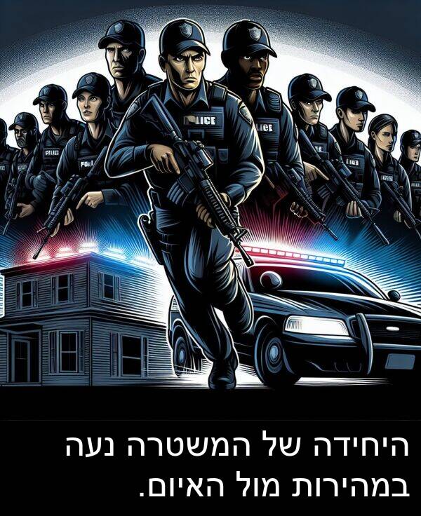 האיום: היחידה של המשטרה נעה במהירות מול האיום.