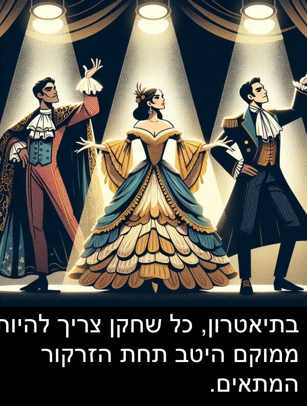 תחת: בתיאטרון, כל שחקן צריך להיות ממוקם היטב תחת הזרקור המתאים.