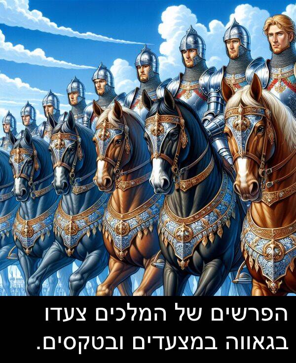 צעדו: הפרשים של המלכים צעדו בגאווה במצעדים ובטקסים.