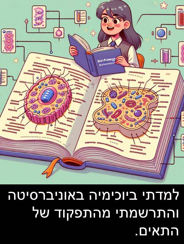 באוניברסיטה: למדתי ביוכימיה באוניברסיטה והתרשמתי מהתפקוד של התאים.