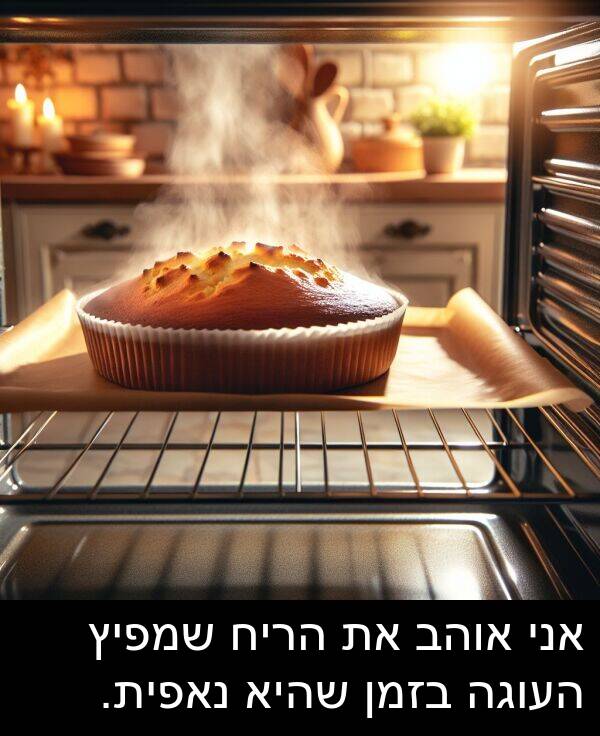 נאפית: אני אוהב את הריח שמפיץ העוגה בזמן שהיא נאפית.