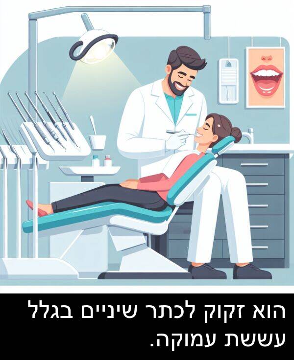 בגלל: הוא זקוק לכתר שיניים בגלל עששת עמוקה.