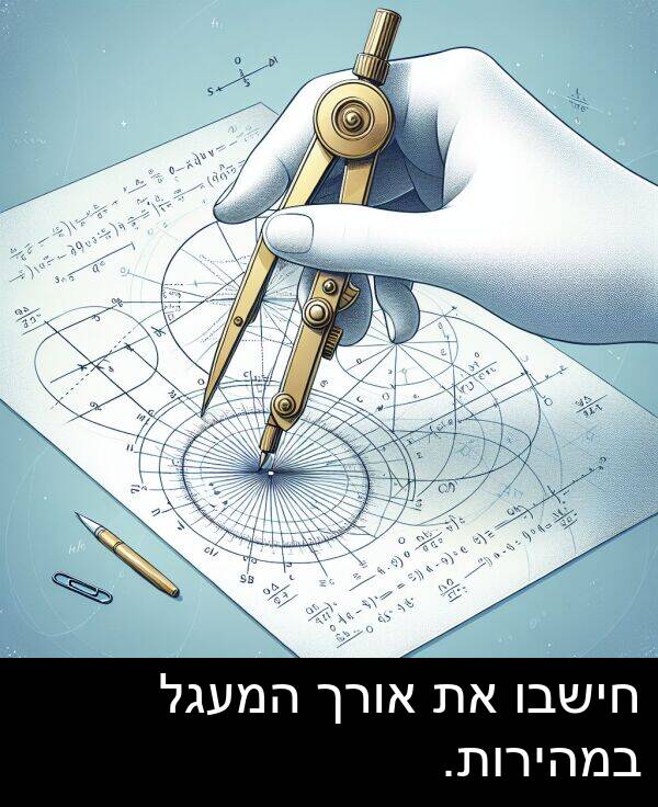 אורך: חישבו את אורך המעגל במהירות.