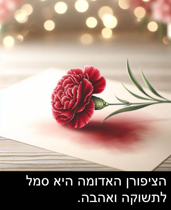 סמל: הציפורן האדומה היא סמל לתשוקה ואהבה.