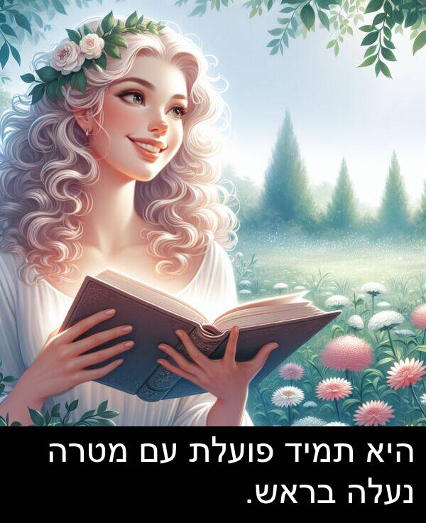 בראש: היא תמיד פועלת עם מטרה נעלה בראש.