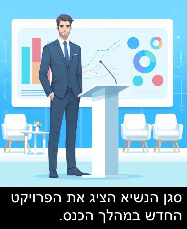 סגן: סגן הנשיא הציג את הפרויקט החדש במהלך הכנס.