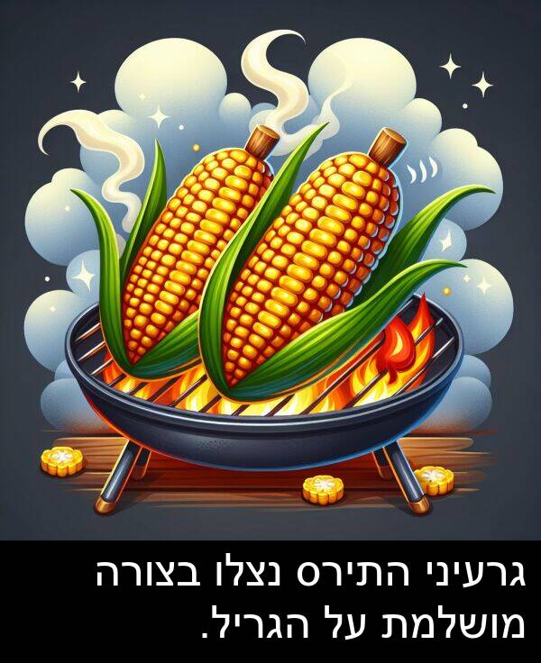 גרעיני: גרעיני התירס נצלו בצורה מושלמת על הגריל.