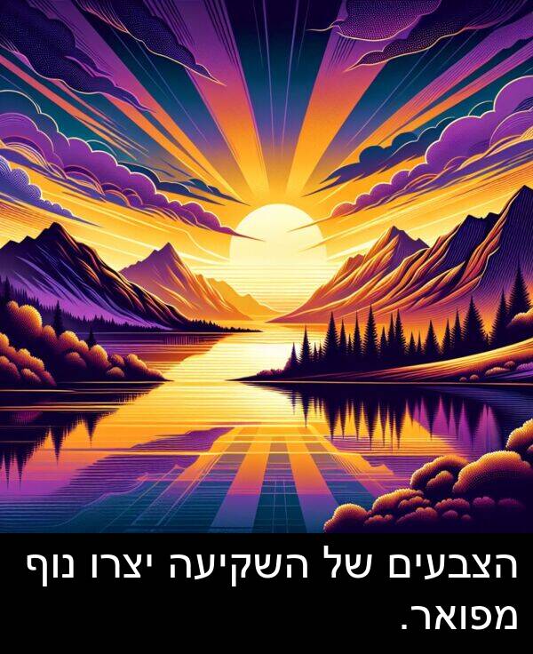 מפואר: הצבעים של השקיעה יצרו נוף מפואר.