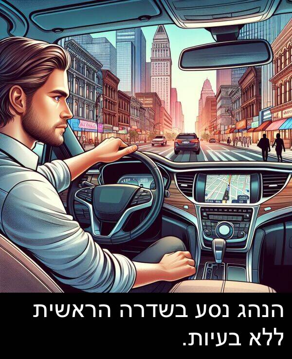 נסע: הנהג נסע בשדרה הראשית ללא בעיות.