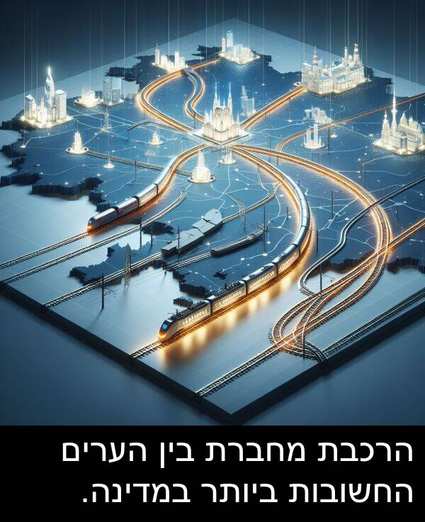 מחברת: הרכבת מחברת בין הערים החשובות ביותר במדינה.