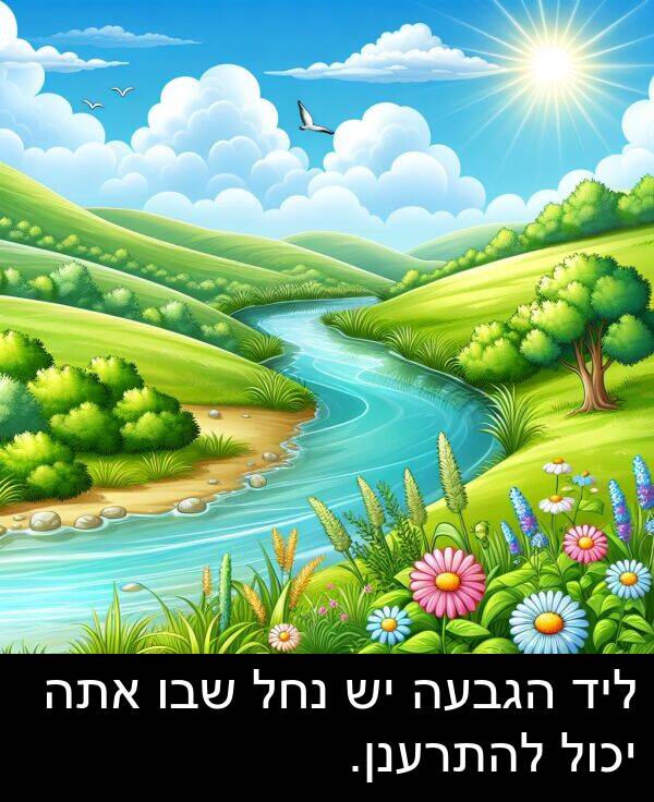 שבו: ליד הגבעה יש נחל שבו אתה יכול להתרענן.