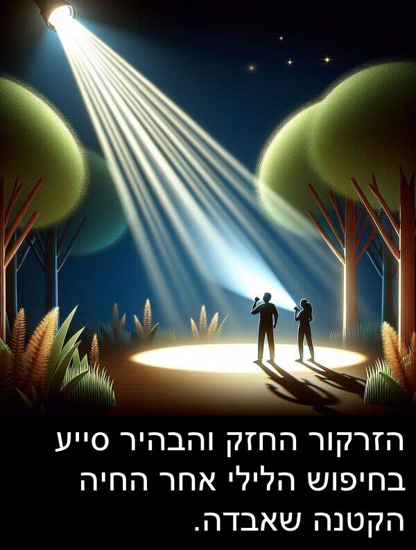 והבהיר: הזרקור החזק והבהיר סייע בחיפוש הלילי אחר החיה הקטנה שאבדה.