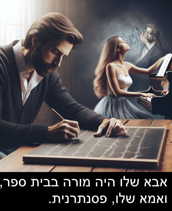 פסנתרנית: אבא שלו היה מורה בבית ספר, ואמא שלו, פסנתרנית.