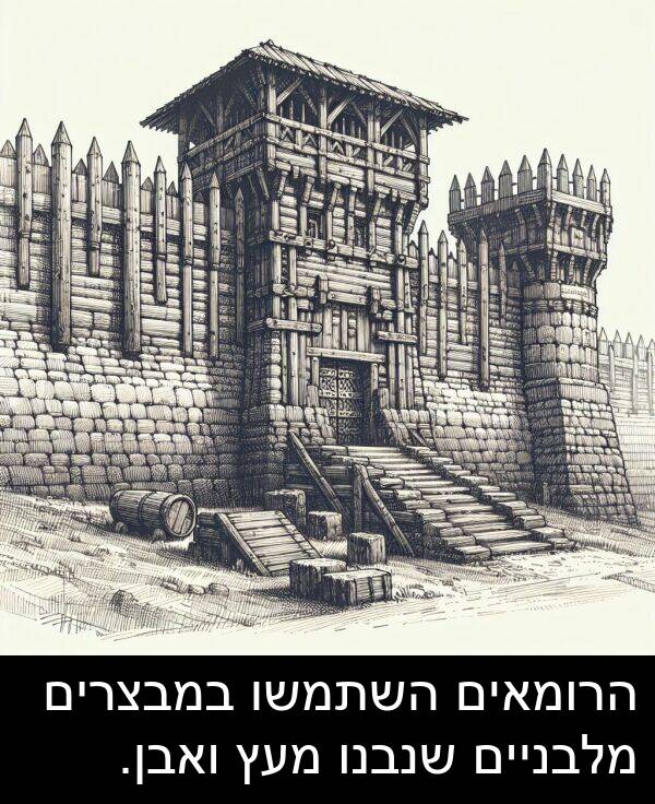 מעץ: הרומאים השתמשו במבצרים מלבניים שנבנו מעץ ואבן.