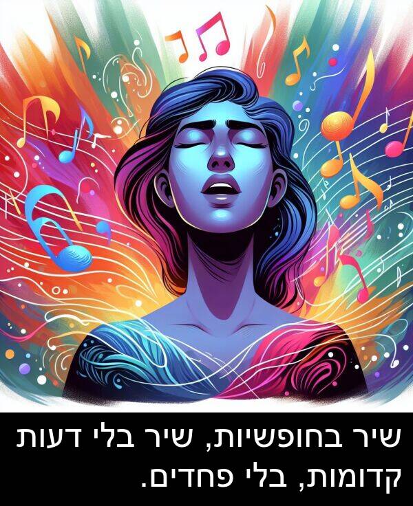 פחדים: שיר בחופשיות, שיר בלי דעות קדומות, בלי פחדים.