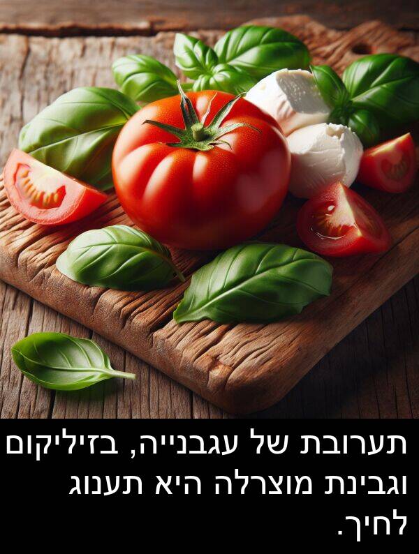 עגבנייה: תערובת של עגבנייה, בזיליקום וגבינת מוצרלה היא תענוג לחיך.