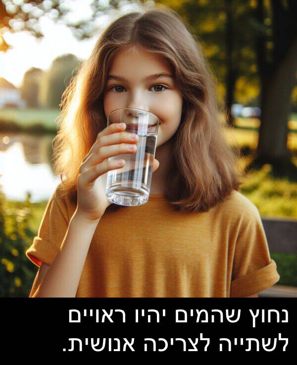 נחוץ: נחוץ שהמים יהיו ראויים לשתייה לצריכה אנושית.