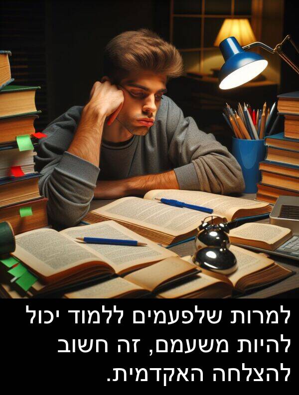שלפעמים: למרות שלפעמים ללמוד יכול להיות משעמם, זה חשוב להצלחה האקדמית.
