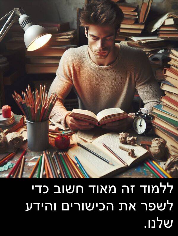 שלנו: ללמוד זה מאוד חשוב כדי לשפר את הכישורים והידע שלנו.