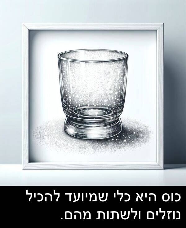 נוזלים: כוס היא כלי שמיועד להכיל נוזלים ולשתות מהם.
