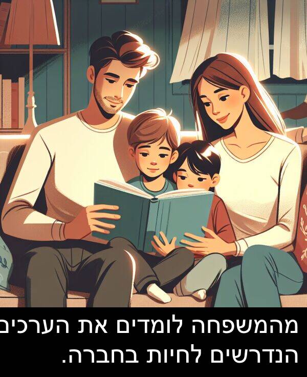 הערכים: מהמשפחה לומדים את הערכים הנדרשים לחיות בחברה.