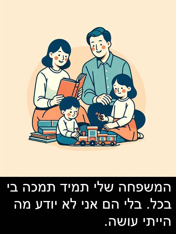 תמכה: המשפחה שלי תמיד תמכה בי בכל. בלי הם אני לא יודע מה הייתי עושה.