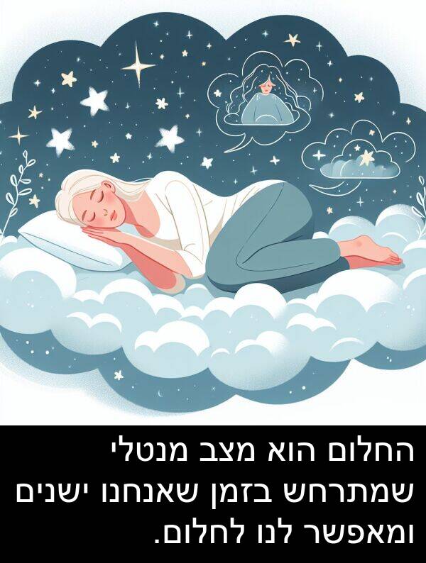 מצב: החלום הוא מצב מנטלי שמתרחש בזמן שאנחנו ישנים ומאפשר לנו לחלום.