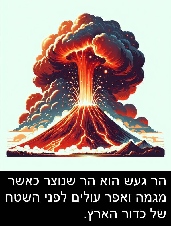 מגמה: הר געש הוא הר שנוצר כאשר מגמה ואפר עולים לפני השטח של כדור הארץ.
