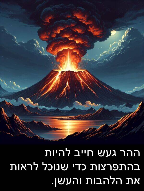 בהתפרצות: ההר געש חייב להיות בהתפרצות כדי שנוכל לראות את הלהבות והעשן.