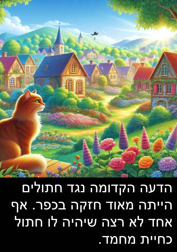 מחמד: הדעה הקדומה נגד חתולים הייתה מאוד חזקה בכפר. אף אחד לא רצה שיהיה לו חתול כחיית מחמד.