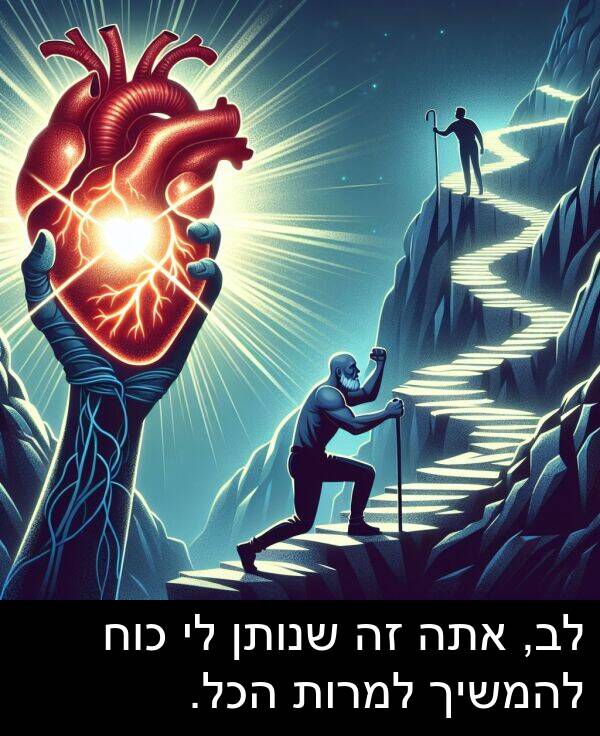 הכל: לב, אתה זה שנותן לי כוח להמשיך למרות הכל.