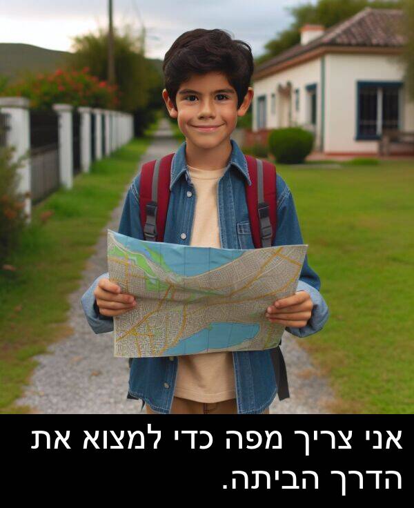 צריך: אני צריך מפה כדי למצוא את הדרך הביתה.