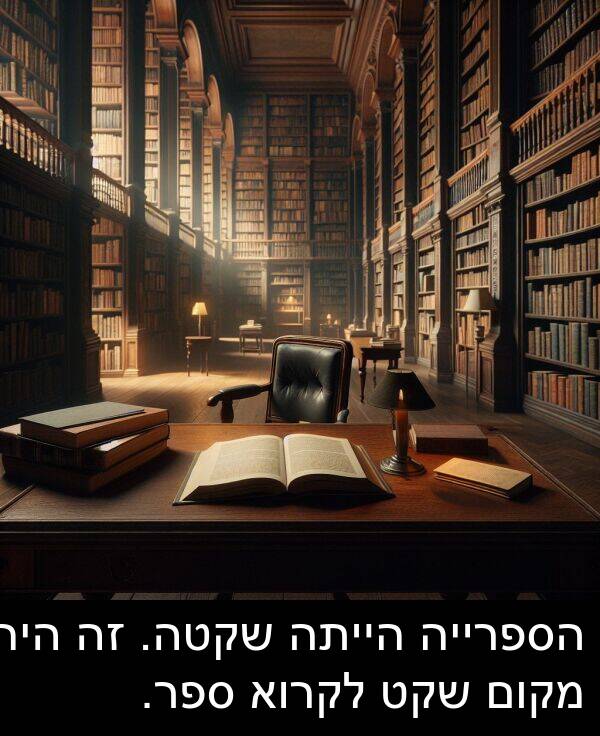 ספר: הספרייה הייתה שקטה. זה היה מקום שקט לקרוא ספר.