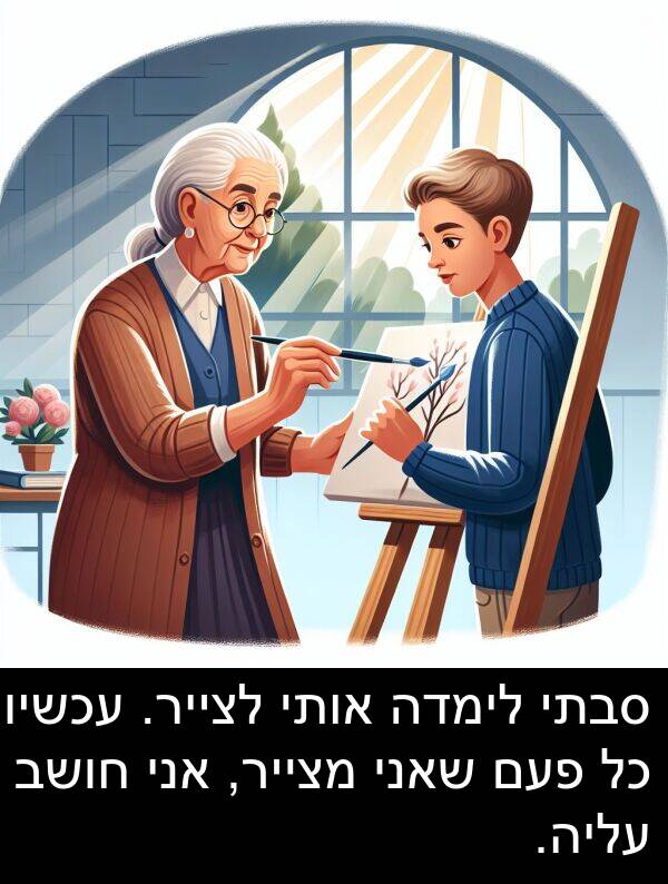 פעם: סבתי לימדה אותי לצייר. עכשיו, כל פעם שאני מצייר, אני חושב עליה.