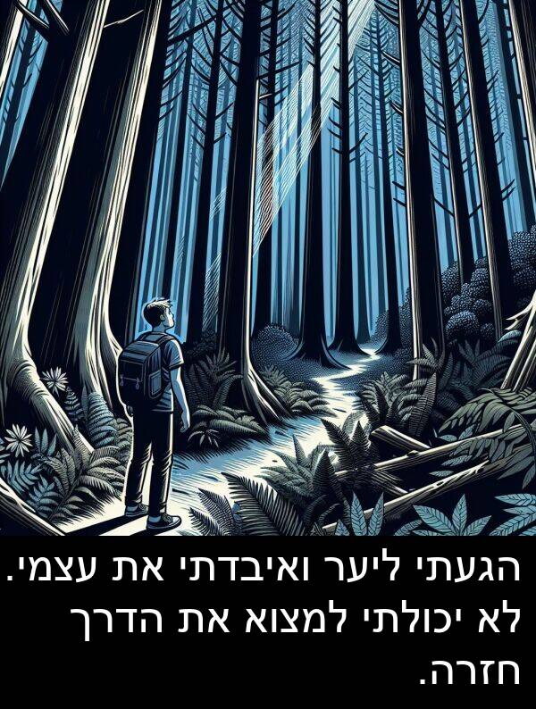 עצמי: הגעתי ליער ואיבדתי את עצמי. לא יכולתי למצוא את הדרך חזרה.