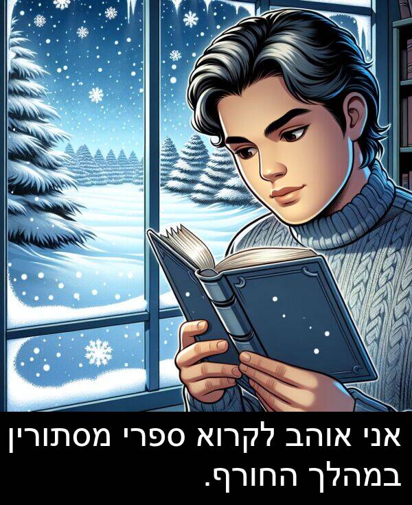 ספרי: אני אוהב לקרוא ספרי מסתורין במהלך החורף.